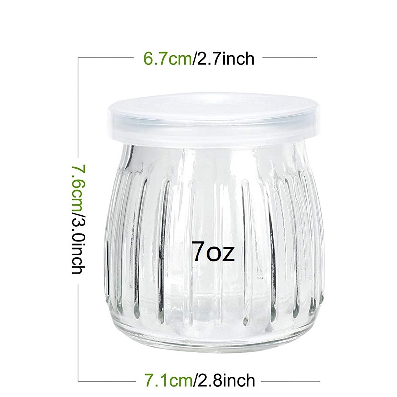 Hot sale Small Jam Jar - 4oz 7oz Glass Pudding Jars Yogurt Jars with PE Lids for Jam Honey Baby Foods Wedding Favors – Lena Glass detail pictures