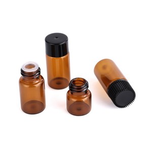 1ML 2ML 3ML 5ML Amber Mini Glass Bottle Amber Sample Vial Small Essential Oil Perfume Bottle