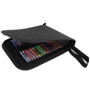 Custom Super Zipper Canvas Empty Lip Pencil Case Bag, 36 Pencils Holder