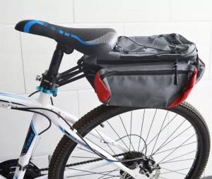 Expedition bike rear rack, bicycle transport bag