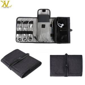 Universal Electronics Accessories Travel Earphone Cable Organizer, Cable organizer Roll Up Bag