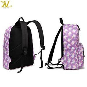 Fashion College Student Cute Unicorn School Backpack Bag For Girls