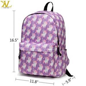 Fashion College Student Cute Unicorn School Backpack Bag For Girls