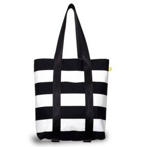Black Stripes Tall Male Beach Bag, Fashion Male Beach Tote Bag