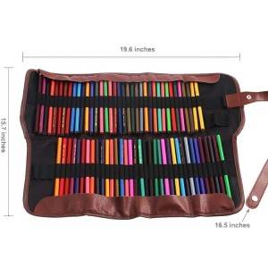 Cheap Custom Roll Pencil Bag, Canvas Pencil Holder, IsPerfect 72 Colored Pencils Wrap Holder