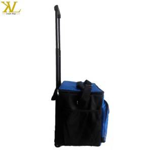 Custom Rolling Lunch Cooler Box Bag Insulated Thermal With Radio Speaker, Cooler Trolley With Wheels