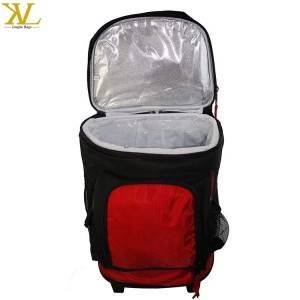 Deluxe Durable Trolley Cool Bag, Promotion Rolling Picnic Insulated Cooler Bag