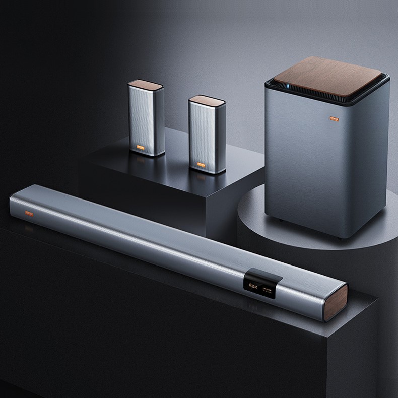 Four speakers provide cinematic sound from every angle.