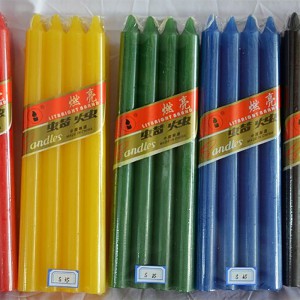 Colored household candle making supplies