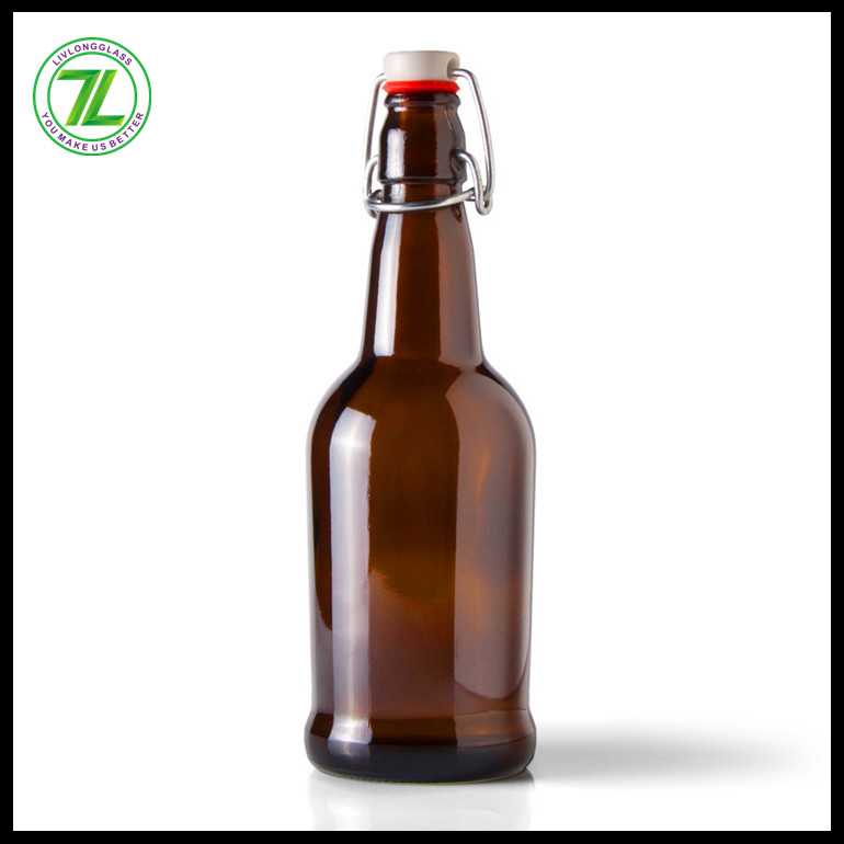 Swing Top Amber Glass 500ml Beer Bottles for Beer, Soda, Kombucha Featured Image