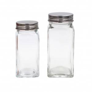 glass 6oz square spice jar with shaker, funnel for DIY homemade