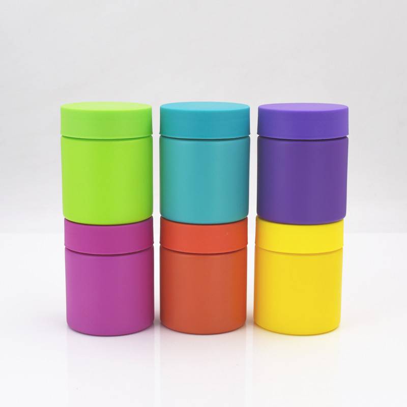 colored 4oz child proof jar with child resistant lid Featured Image