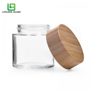 4oz marijuana glass jar 120ml with wood child resistant lid