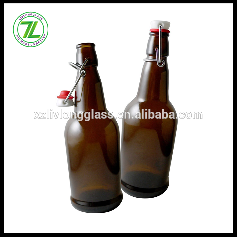 16 oz Glass Grolsch-Style Beer Brewing Fermenting Bottles With Swing Top Caps
