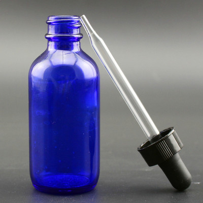 hot sale 60ml blue Boston glass smoke bottle essential oil bottle  child safety  plastic dropper