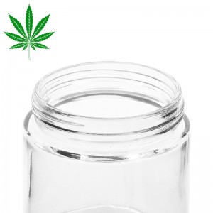 8oz marijuana glass jar with child resistant lid