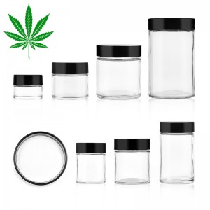 1oz to 16oz marijuana glass jar with child proof lid