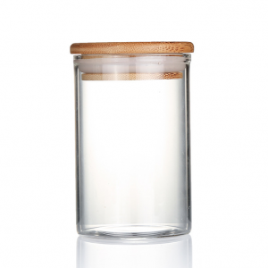 65mm diameter Borosilicate Glass Jars with Bamboo Silicone Sealed Lid