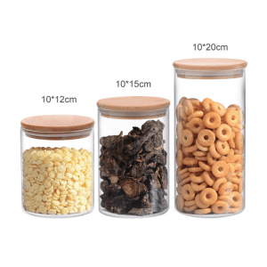 100mm diameter Borosilicate Glass Jars with Bamboo Silicone Sealed Lid