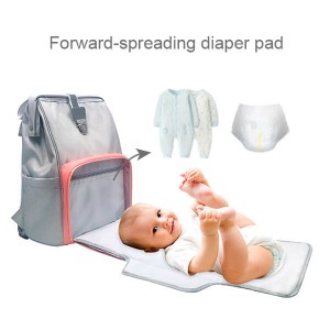 Pink grey Diaper Bag Multi-Function Waterproof Mummy Backpack Nappy Bags