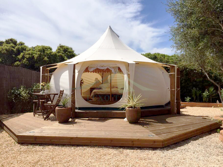 China New Product Geodesic Dome Resort - hot sale outdoor waterproof glamping canvas bell lotus tent new design NO.002 – Aixiang Featured Image