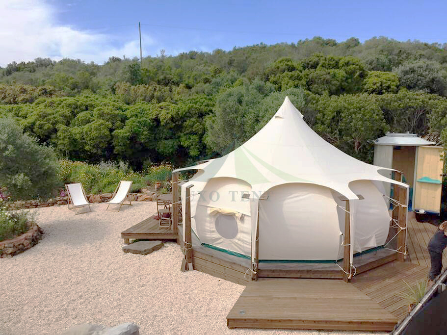 China New Product Geodesic Dome Resort - hot sale outdoor waterproof glamping canvas bell lotus tent new design NO.002 – Aixiang detail pictures