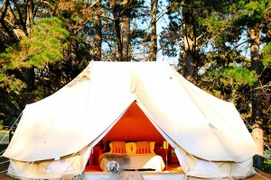 Tente extérieure imperméable de tente de glamping de tente de cloche de toile extérieure de double dessus à vendre NO.083