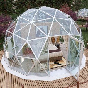 Full Transparent Glamping Glass Geodesic Dome Tent For Restaurant Hotel