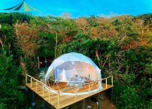 A tenda de cúpula de 6 metros de diámetro