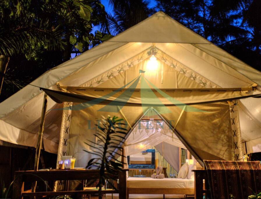 Factory wholesale Fiberglass Tent - Hot sale bell tent for glamping safari resort tents NO.017 – Aixiang