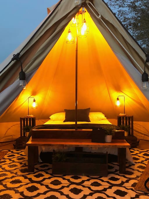 Original Factory Tent For Outdoor Activities - Glamping bell tent suitable for family camping with 3-6m diameter NO.026 – Aixiang detail pictures
