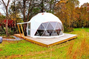 Salelọ ahịa na-ere ọkụ Glamping House Geodesic Dome tent for Camping Resort