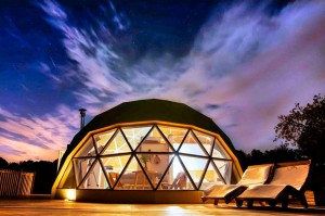Sesuaikan Tenda Glamping Dome Wooden Outdoor Tent