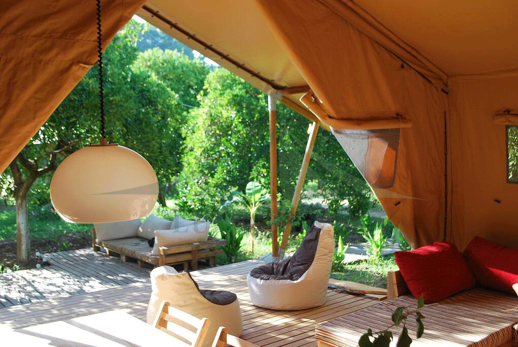 Wholesale Dome Tent - High quality camping hotel tent luxury safari design tent of glamping NO.011 – Aixiang detail pictures