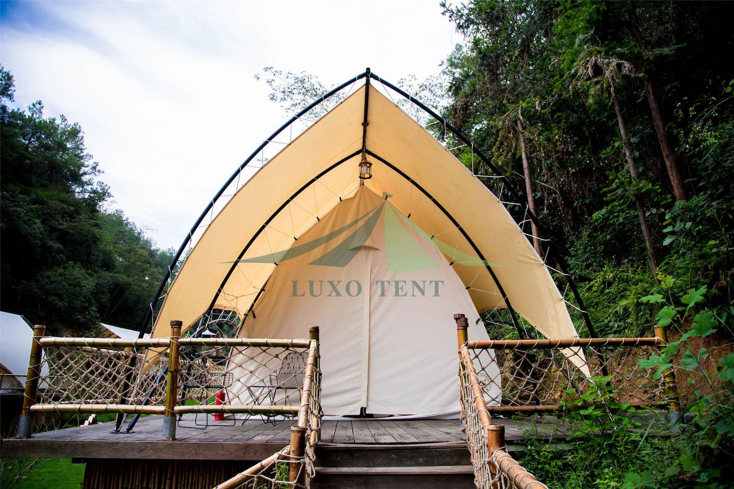 OEM/ODM China Big Canopy Tent - Glamping Luxury waterproof Tent for family camping canvas cover NO.022 – Aixiang Featured Image