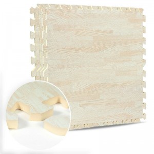 9pcs 30x30cm dicetak Wood Grain saling lembut EVA Foam Floor Puzzle Mats Untuk Gym Equipment Kanak-kanak Main, White