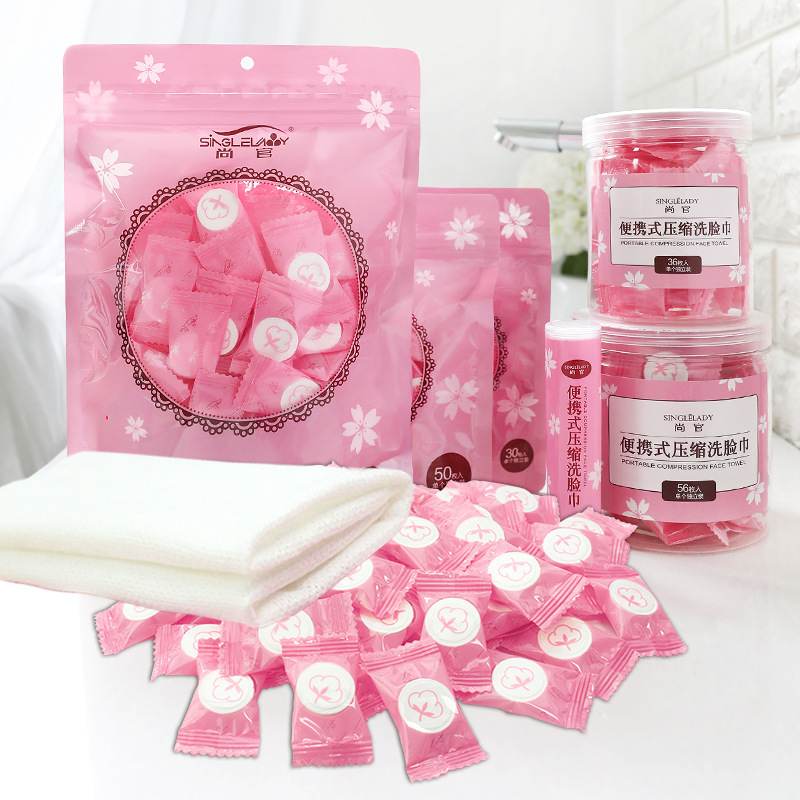 Candy disposable compressed towel cotton travel portable square face towel beauty cleansing towel