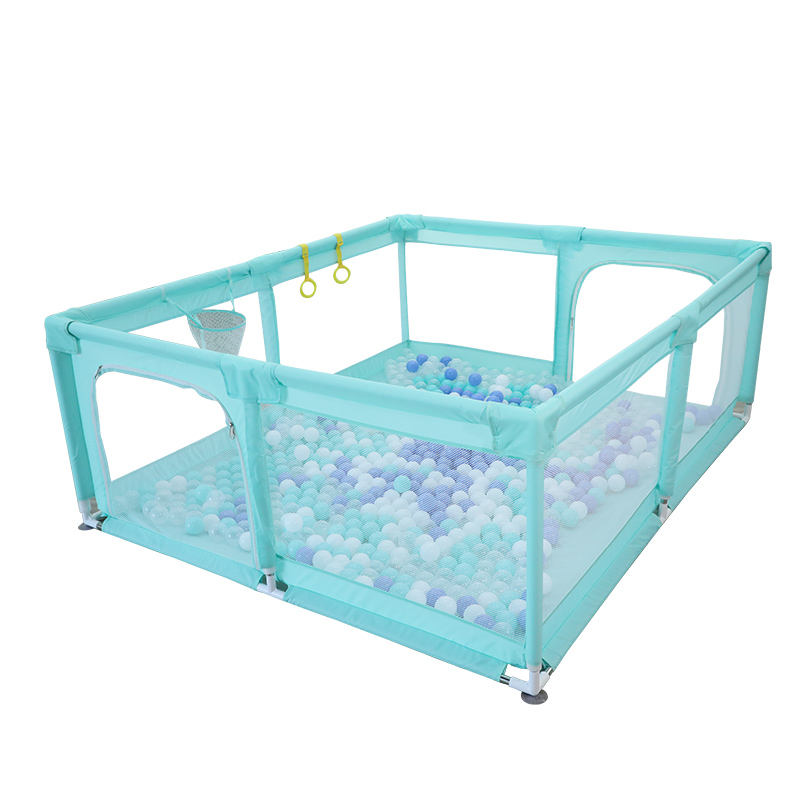 Manufacturer Double Door Design Rectangle Shape Large Portable Safety Oxford Fabric Indoor Foldable Fence Baby Playpen For Kids