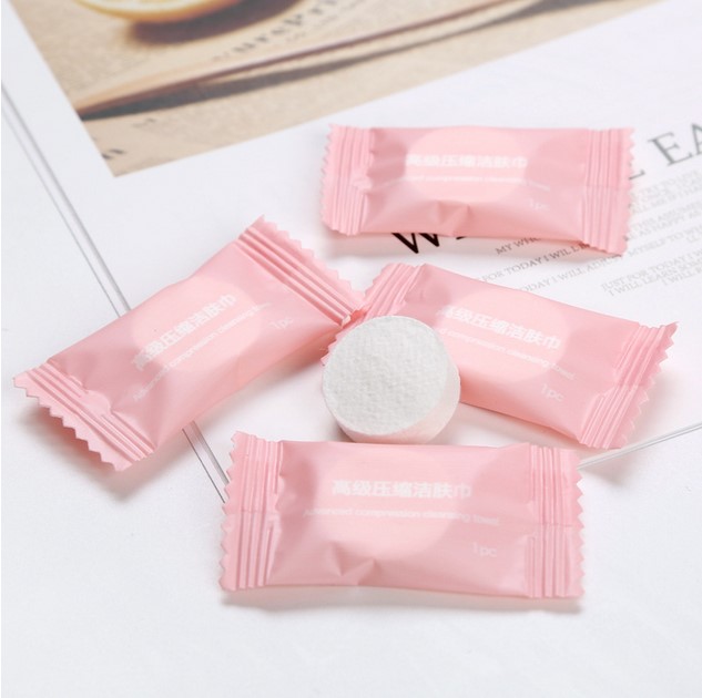 100% cotton white face towel Coin Cleanser Tissue compressed towel