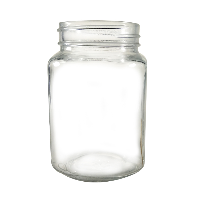 Oem Good Quality White Glass Jar 400ml Regular Square Glass