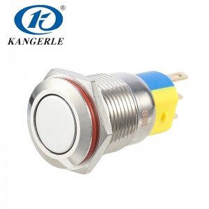 16B Momentary metal push button switch 16mm flat head without LED