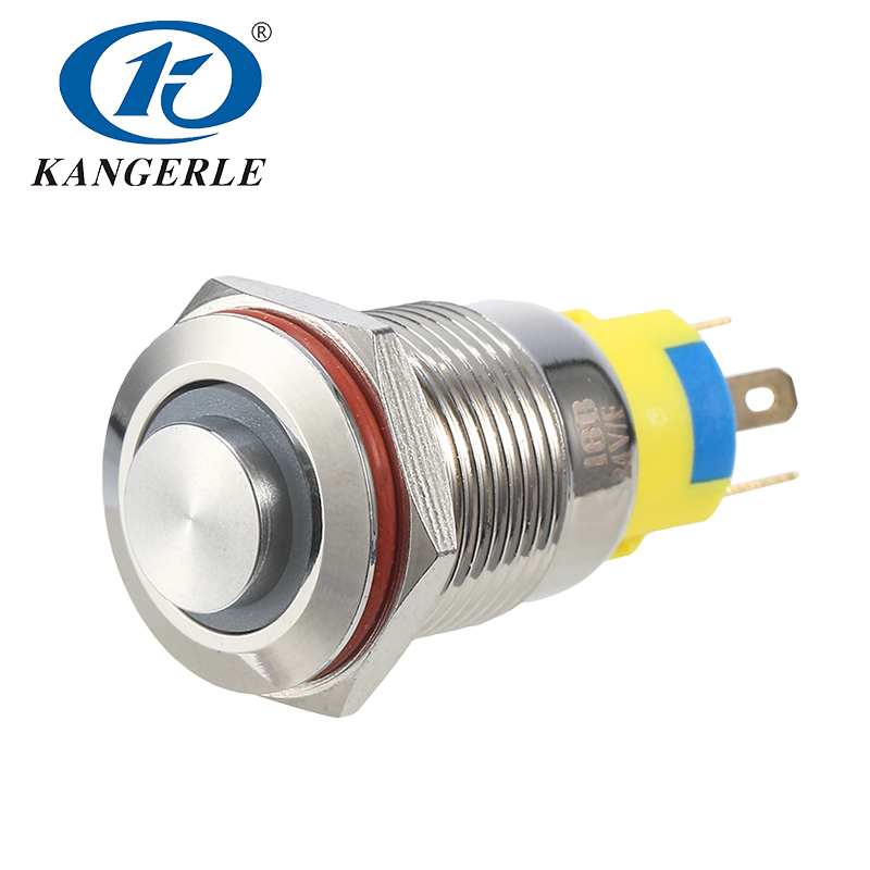 16B Momentary metal push button switch 16mm high head with circle LED