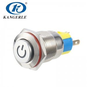 16B Metal push button switch 16mm high head with power LED
