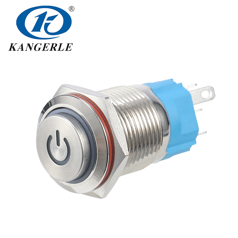 16C Metal push button switch 16mm high head with power LED