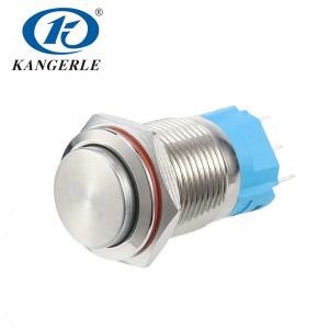 16C Momentary metal push button switch 16mm high head without LED