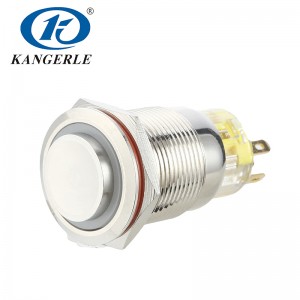 19B Momentary metal push button switch 19mm high head with circle LED