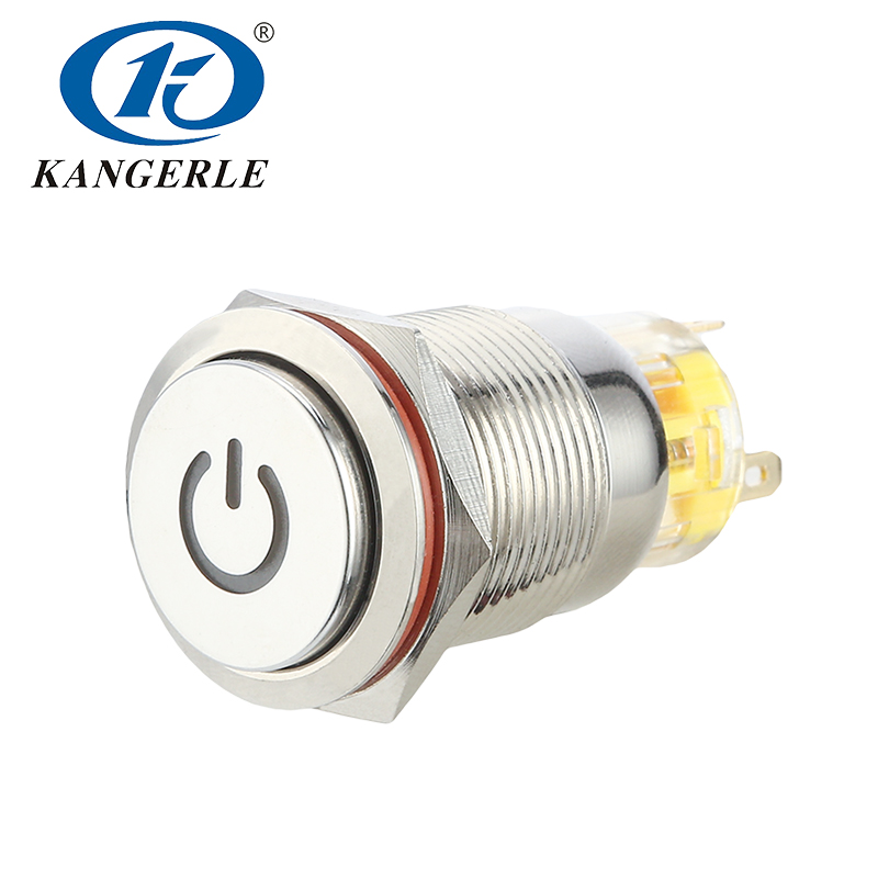 19B Momentary metal push button switch 19mm high head with power LED