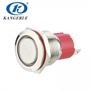 19E Momentary metal push button switch 19mm flat head without LED