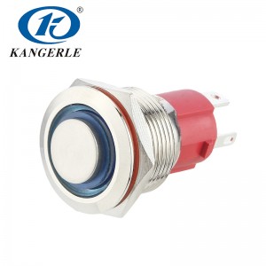 19E Momentary metal push button switch 19mm high head with circle LED