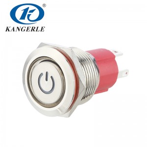 19E Momentary metal push button switch 19mm with power circle LED